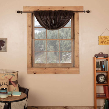 Burlap Chocolate Balloon Valance Curtain 15x60 - The Fox Decor